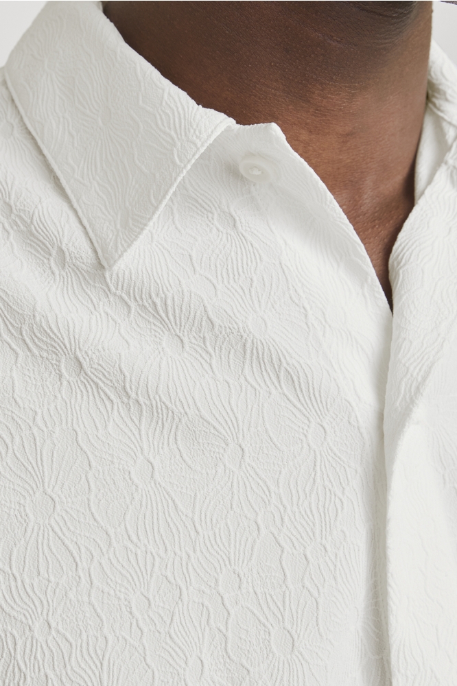 JPRBLATREND JACQUARD L/S SHIRT STYD 12278765 WHITE
